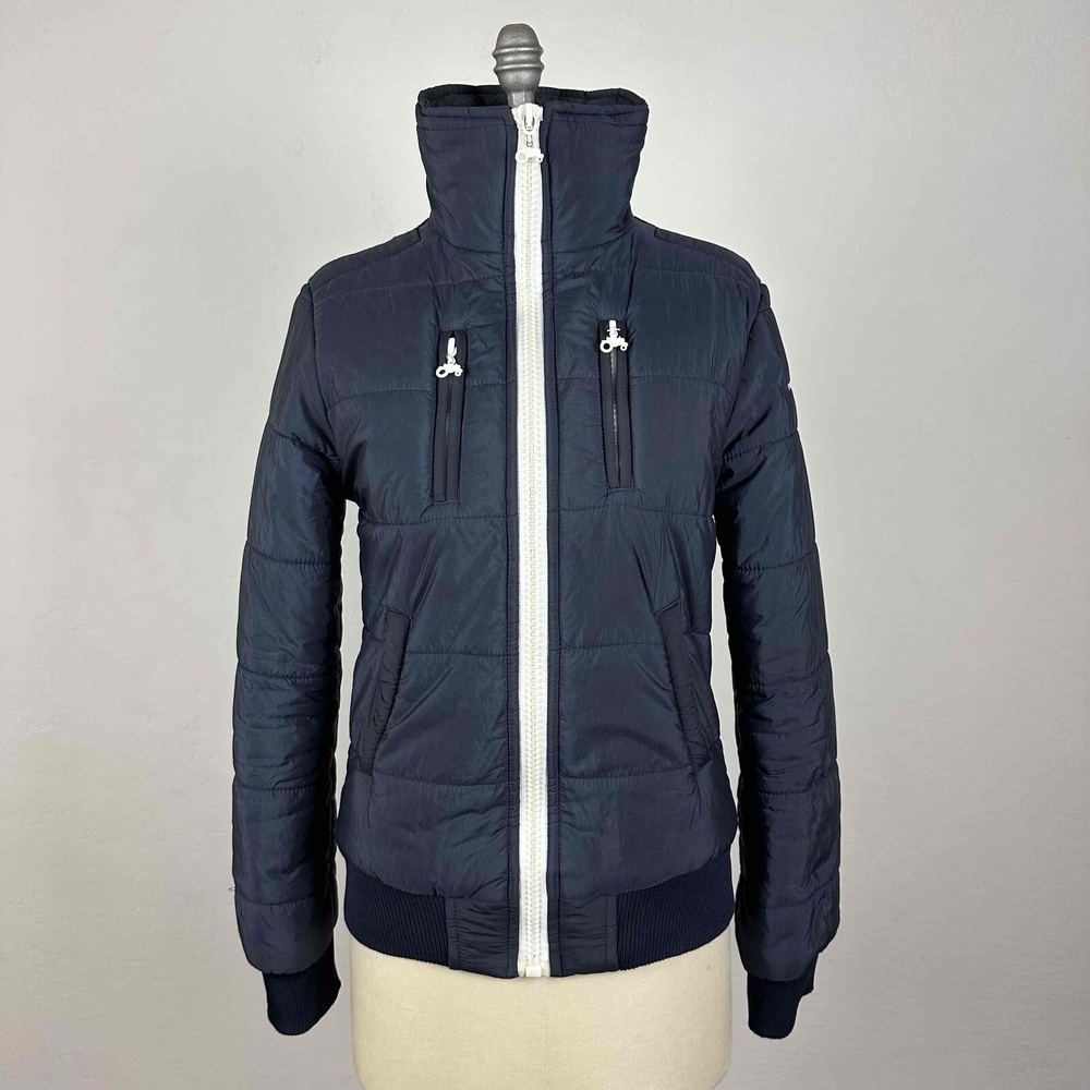 Moods Of Norway Navy Zip Up Puffer Jacket Size Medium
